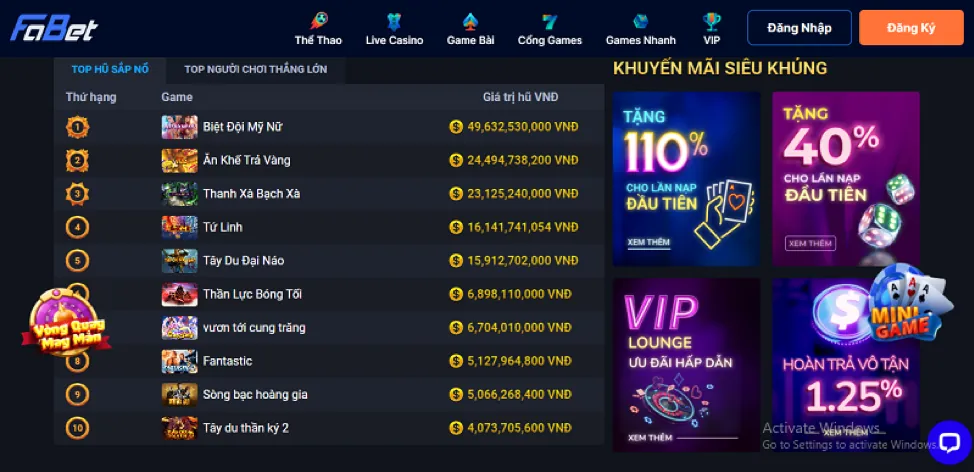 Câu lạc bộ VIP f1688 nổ hũ
